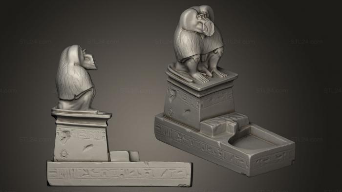 Статуэтки животных (Дьё Тот, STKJ_0028) 3D модель для ЧПУ станка
